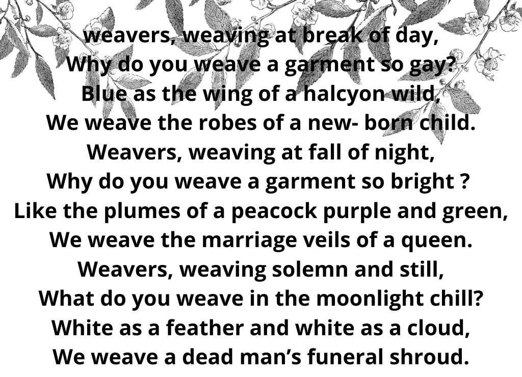 Indian Weavers poem by sarojini naidu