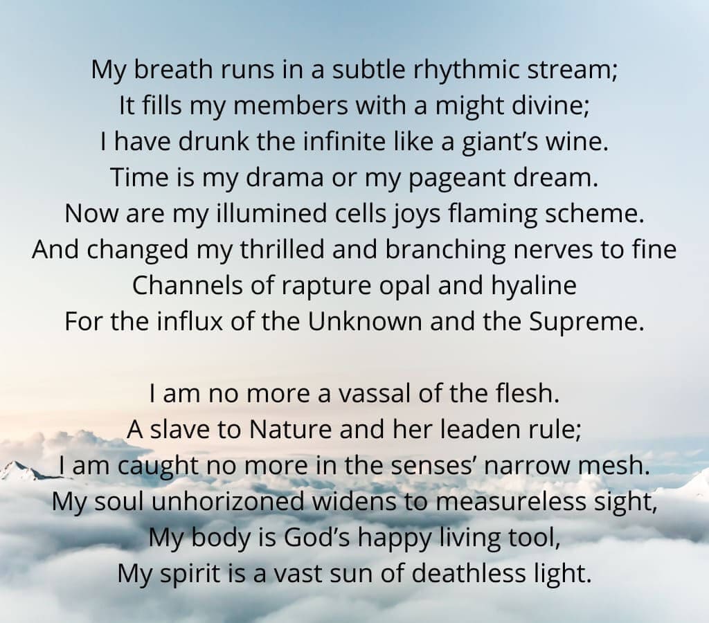 Transformation poem by aurobindo
